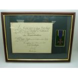 German WWI Brunswick War Merit Cross medal, framed and mounted with certificate