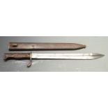 German 1898/05 pattern sawback bayonet, later type with trimmed muzzle ring and flashguard, some