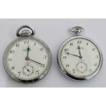 Two British Railways Montine keyless winding open faced pocket watches, both with subsidiary seconds