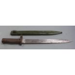 German 88/98 pattern Ersatz all steel knife bayonet with grooved hilt, 31cm fullered blade and