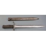 German 88/98 pattern Ersatz all steel knife bayonet with pressed steel hilt and upswept quillon,