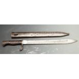 German 1898/05 pattern sawback bayonet, later type with trimmed muzzle ring and flashguard, some