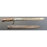 German 1898/05 pattern bayonet later type with muzzle ring trimmed and flashguard, clear stamps,