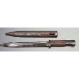 German 84/98 pattern bayonet with flashguard, 44 fNJ 6041 to ricasso and 25cm fullered blade