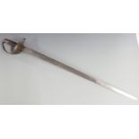 British c1860 sword bayonet for the Jacobs double barrelled rifle, with pierced basket guard, double