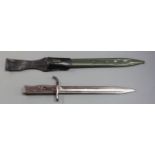 German 88/98 pattern Ersatz all steel knife bayonet with pressed steel hilt and upswept quillon,