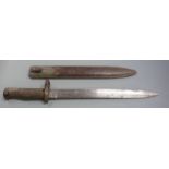 German 88/98 pattern Ersatz all steel knife bayonet with nine groove hilt, 32cm fullered blade and