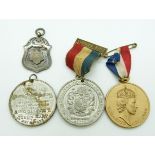 British Army silver boxing medal awarded to Pte W Creasey 20th Battalion Durham Light Infantry