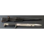 German KS98 pattern bayonet with Puma maker's mark to ricasso, 25cm fullered blade, scabbard and