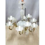 An ornate glass and metal electric chandelier, H66 diameter 66cm
