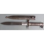 Swedish 1896 knife bayonet with clear stamps to ricasso and scabbard, 21cm fullered blade and