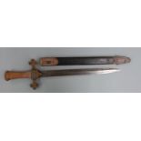 British Victorian Bandsman's sword with royal cypher to crossguard, stamped 24 and 12 to grip with