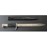 German KS98 pattern bayonet with WKC maker's mark to ricasso, 25cm fullered blade and scabbard