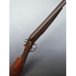 William Fletcher of Yeovil 'Farmers Gun' 12 bore side by side hammer action shotgun with named and