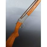 Cased BSA SNipe 12 bore single barrelled shotgun with semi-pistol grip and 30 inch barrel