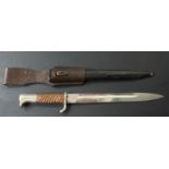 German 1898 pattern dress/walking out bayonet, L&W over H to ricasso, 25cm fullered blade, with