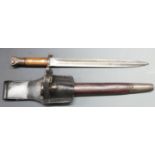 British 1888 pattern bayonet commercial/volunteer type, no oil hole or markings, blade length