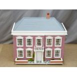 Georgian style dolls' house wired for electric lights, W86 D60 H79cm