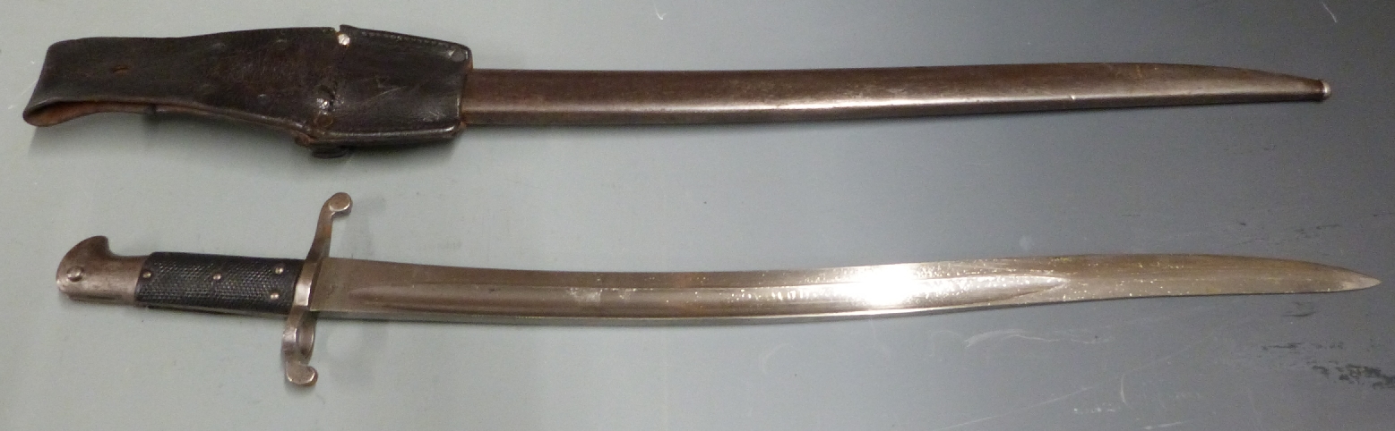 British 1856/58 pattern sword bayonet with some clear stamps, 58cm fullered yataghan blade, with - Image 2 of 8