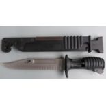 British L3A1 bayonet with 18cm fullered blade and scabbard