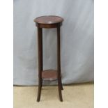 Mahogany inlaid jardinere stand, H94cm