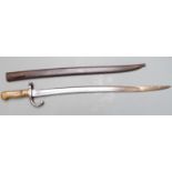 Dutch 1873 pattern sword bayonet with brass grips, long spring, 6811 to downswept quillon and PDL