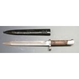 German 1871/84 pattern bayonet with straight grips, indistinctly stamped to ricasso with 25cm