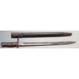 British 1913 pattern sword bayonet, with some clear stamps to ricasso, 43cm fullered blade and