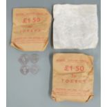 A collection of of tokens, c1968, including North West Public Transport