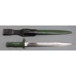 German 88/98 pattern Ersatz all steel knife bayonet with nine groove hilt, 31cm fullered blade,