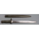 German 88/98 pattern Ersatz all steel knife bayonet with nine groove hilt, acceptance stamp to