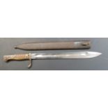 German 1898/05 pattern bayonet later type with muzzle ring trimmed and flashguard, clear stamps,