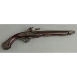 Decorative flintlock hammer action pistol with 'Kasper Deinkells Virecht' marked to the lock, ornate