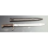 German 1898/05 pattern sawback bayonet, early type with part muzzle ring and no flashguard, some