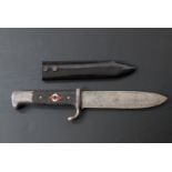 German Nazi Hitler Youth dagger, Blut und Ehre etched to 14cm blade, Puma maker's mark, with metal