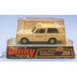 Dinky Toys diecast model Range Rover Ambulance with white body and pale blue interior, 268, in
