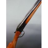 7542 Baikal Model 58 12 bore side by side shotgun with engraved locks, trigger guard underside and