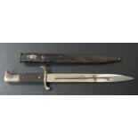 German Fireman's long pattern dress bayonet with blank pommel, S shaped quillon, AC&S makers's stamp