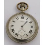 Southern Railway Frenca keyless winding open faced pocket watch with inset subsidiary seconds