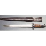 British 1903 sword bayonet, clear stamps to ricasso including Enfield maker's mark, 30cm blade, with