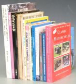 Motorcycle interest books including Douglas, Norton, BSA, Triumph, Vincent, Motor-Racing Drivers