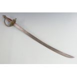 British c1770 Infantry sword stamped PG LD to blade and XIII to guard, with 70cm curved blade