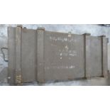 Large wooden military transport crate, length 131cm. Consigned by a Royal Navy museum