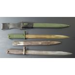 Two German Ersatz all steel bayonets, one with acceptance stamp, both with fullered blades, 31cm &