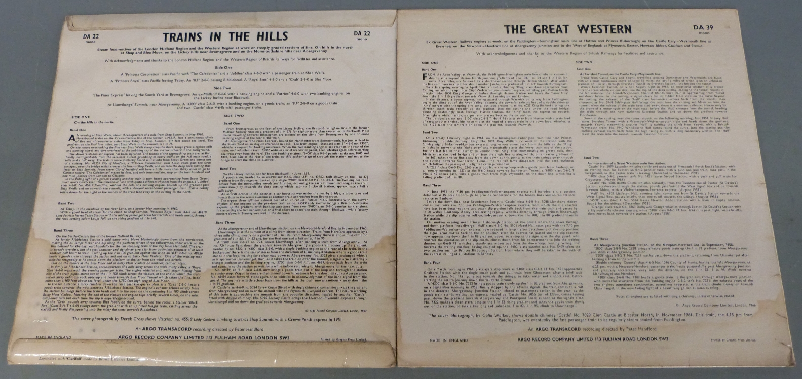 Six Argo records of steam locomotives to include Trains in the Hills, The Great Western, On the - Image 3 of 5