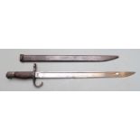 Japanese Arisaka 1897 type 30 pattern bayonet with clear stamp to ricasso, 40cm fullered blade and