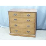 Art Noveau oak chest of drawers, W107 D57 H103cm