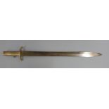 British 1837 pattern Brunswick sword bayonet stamped VR Enfield 1842 to ricasso with 55cm part