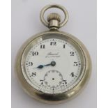 London Midland and Scottish railway Record Dreadnaught keyless winding open faced pocket watch