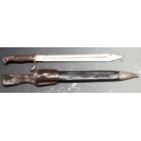 German 1898/05 pattern bayonet early type with part muzzle ring trimmed and no flashguard, some